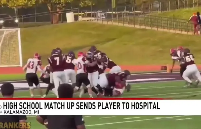 Football player pancakes opponent, fractures their spine