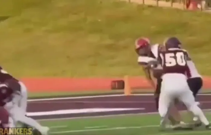 Football player pancakes opponent, fractures their spine