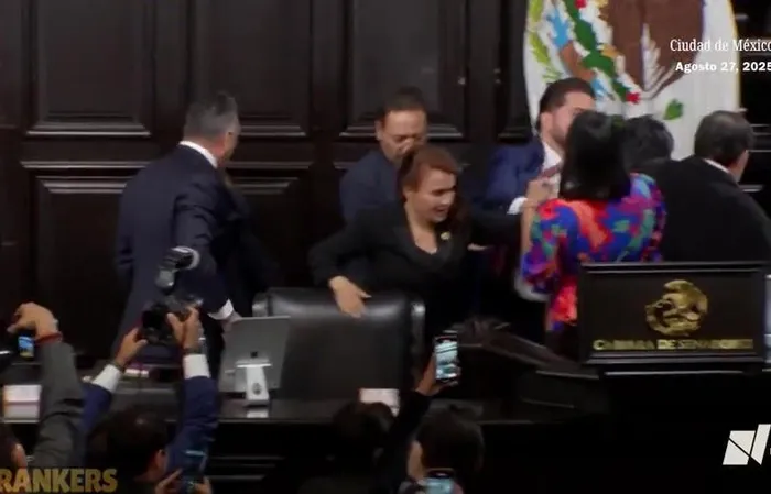Senators erupt into shoving match over Trump's cartel war
