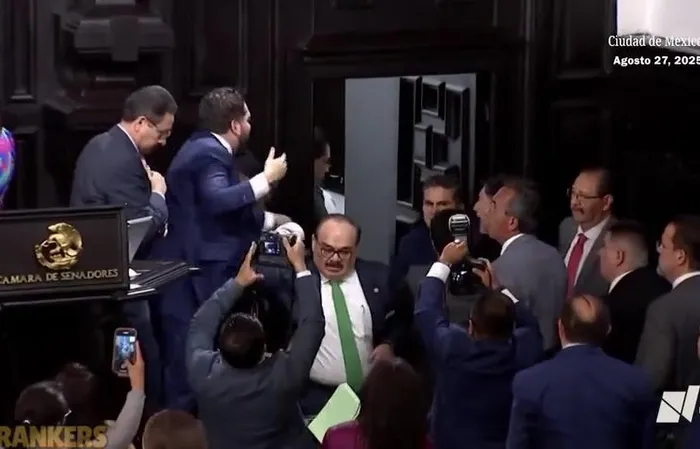 Senators erupt into shoving match over Trump's cartel war