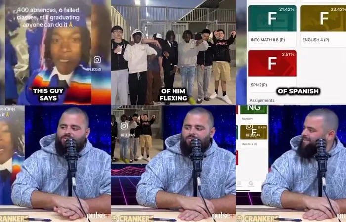 Guy with hundreds of absences and report card filled with F's somehow graduated