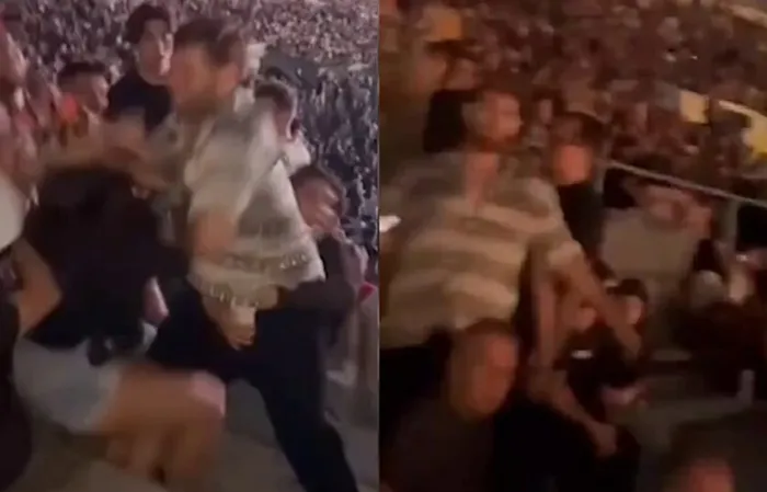 Police searching for man who beat a woman unconscious after accidentally spilling her drink on him