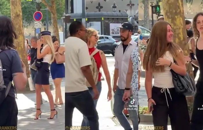 Watch people's reaction when they see the flight attendant