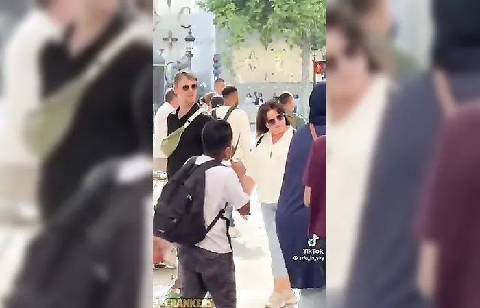 Watch people's reaction when they see the flight attendant