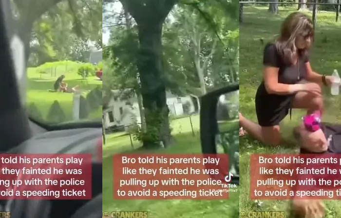 He told his dad to pretend that he fainted to avoid a speeding ticket