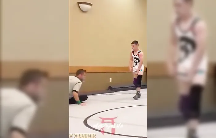 Wrestling Dad Karen body checks referee during match