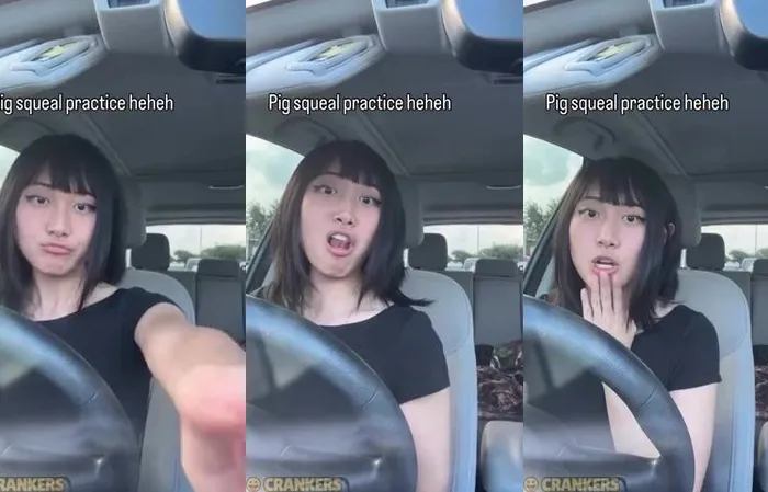 People shocked at what she does in the car