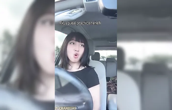 People shocked at what she does in the car
