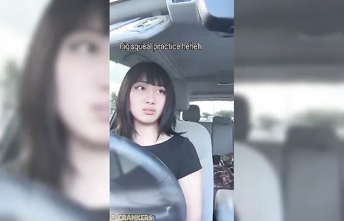 People shocked at what she does in the car