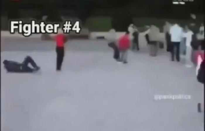 Dude knocks out the whole gang