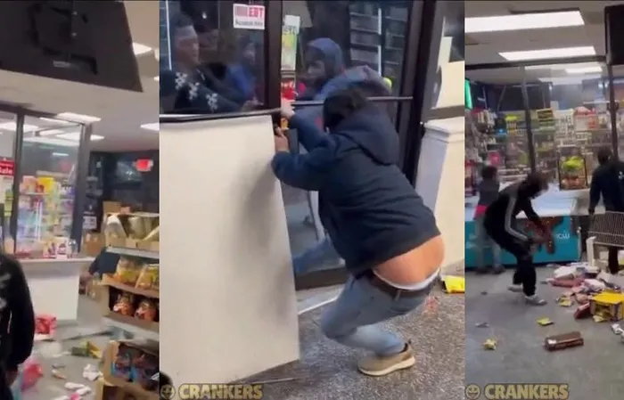 Thugs destroy store when worker tries to calm things down