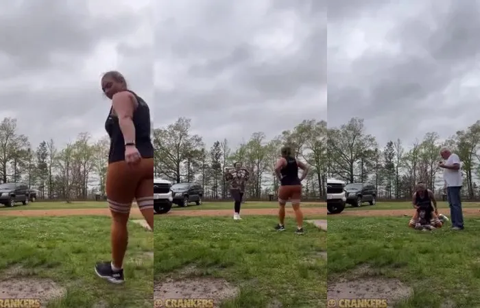 Woman gets her a** beat so bad, they stop to take a break