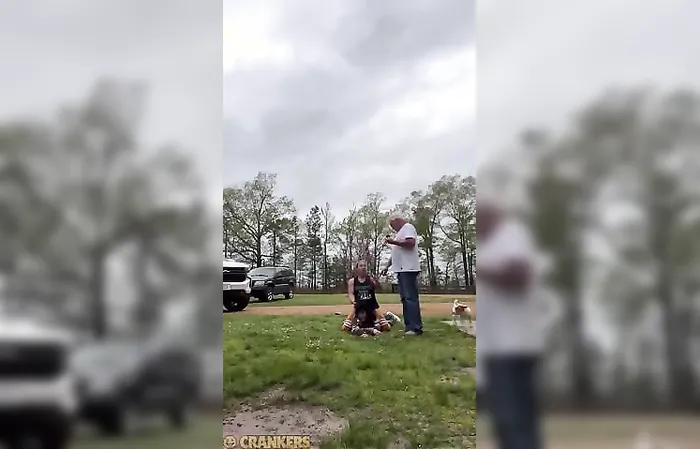 Woman gets her a** beat so bad, they stop to take a break