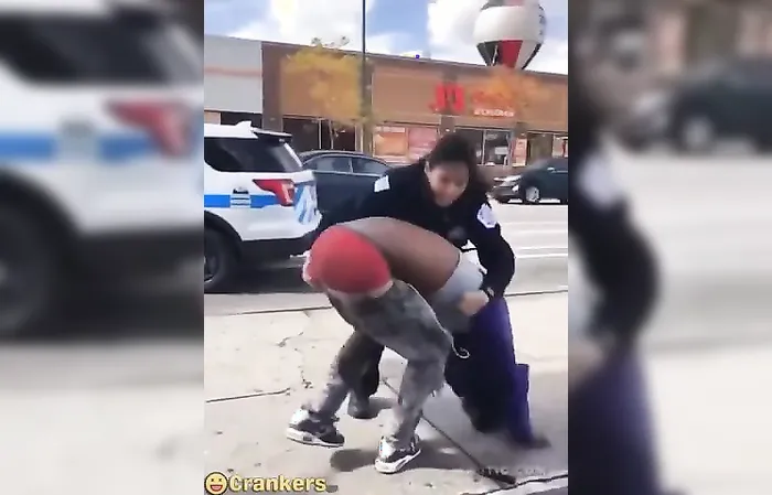 Chicago policewoman takes down perp