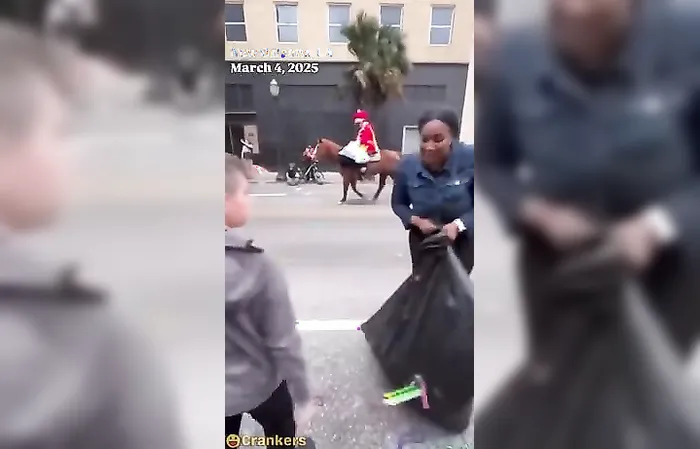 Lady snatched a bag of toys from a little kid, SMDH