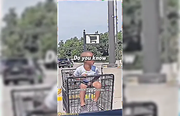 Some lady ditched her kid in a shopping cart