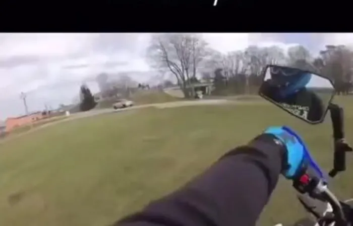 Clown Car Karen chases guy on a bike