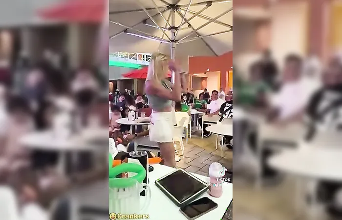 When your fun Aunt drinks wine at the food court