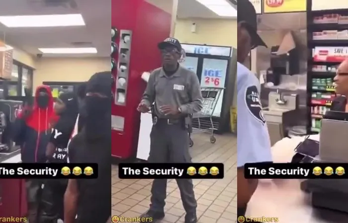 Security guard may as well join the gang now