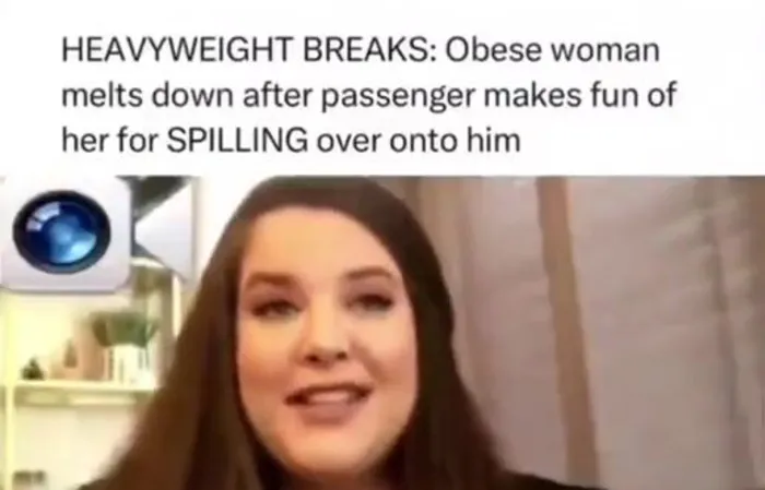 Woman crashes out after dude fat shames her on a plane