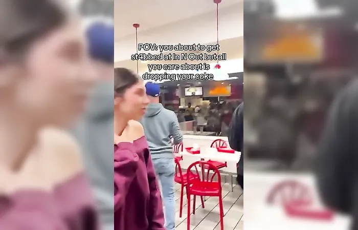 Lunatic outside with a knife
