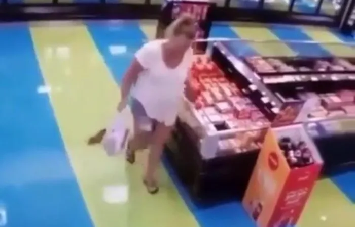 Woman takes a DUMP in super market