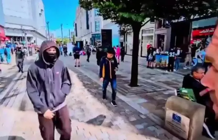 Protester pulls knife, gets BEAT UP in two hits