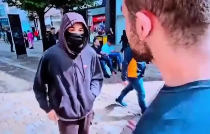 Protester pulls knife, gets BEAT UP in two hits