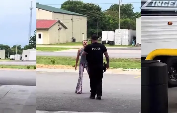 Screeching bald chick gets TASERED