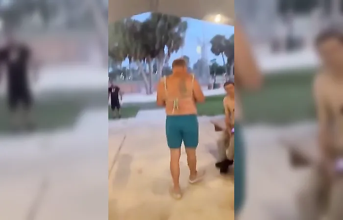 Nasty dude in a bikini went in LITTLE GIRLS bathroom