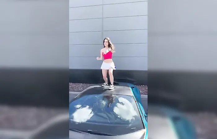 Breaking an expensive windshield for a TikTok dance