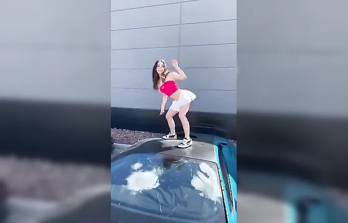 Breaking an expensive windshield for a TikTok dance