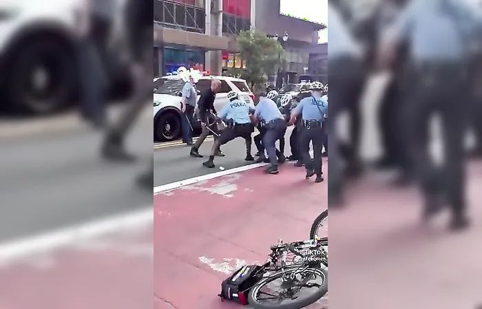 Philly cops take down agitator