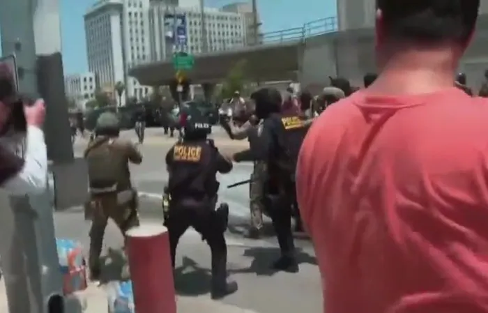 Law enforcement fires munitions at protesters in LA
