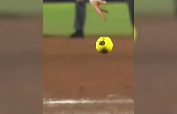 Softball pitcher couldn't do this again if she tried