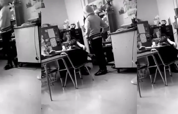 Male student slaps allegedly female teacher
