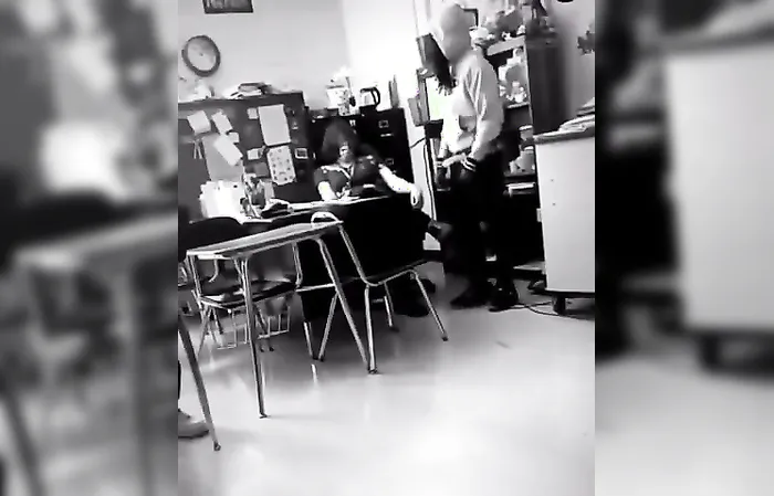Male student slaps allegedly female teacher