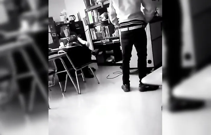 Male student slaps allegedly female teacher