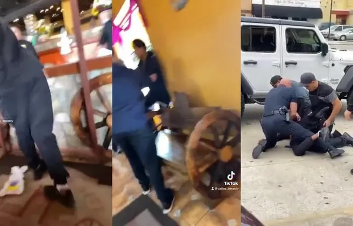 Guy destroys inside of a Hacienda Buffet