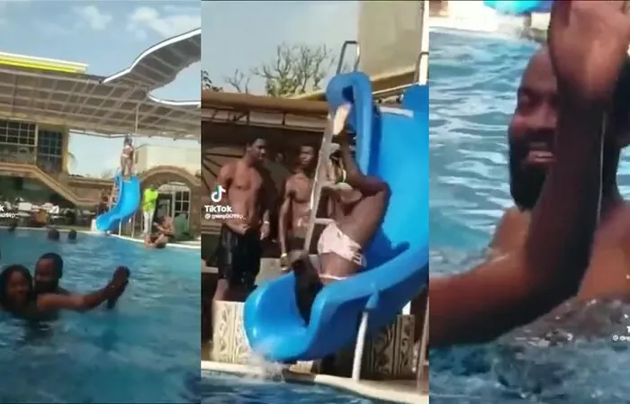 When you've never been on a water slide before