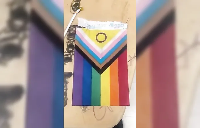 Texas middle school teacher cries about students removing pride flags
