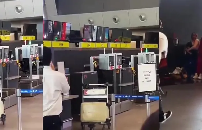Dude with hammer smashes up airport