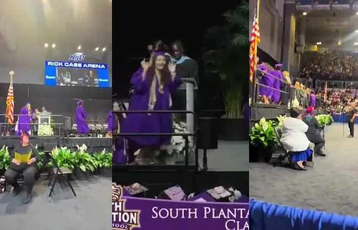 Girl gets KICKED in head during graduation backflip