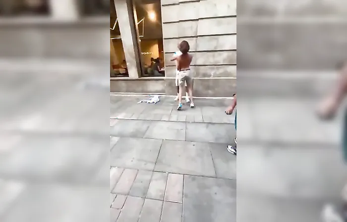 Weirdo woman in Spain stalks a random stranger