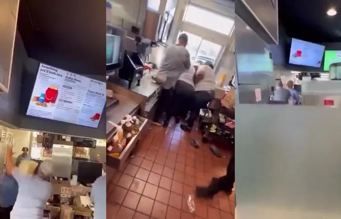 Fast food workers beat the snot out of each other
