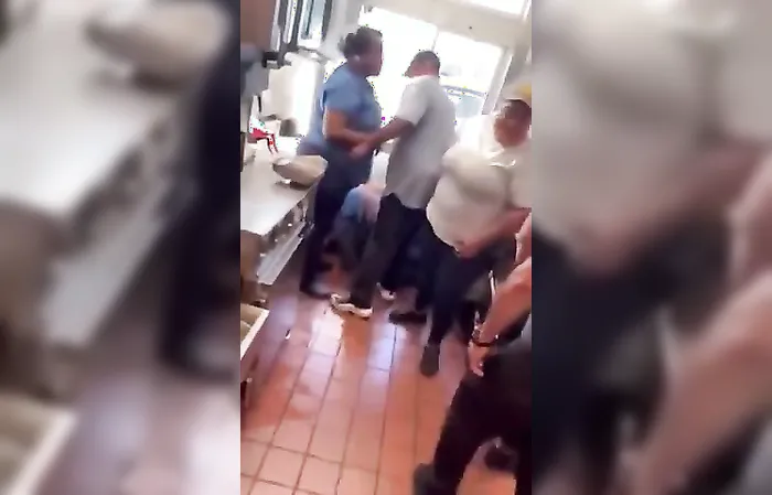 Fast food workers beat the snot out of each other
