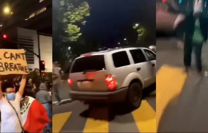 Guy runs over someone during illegal street takeover