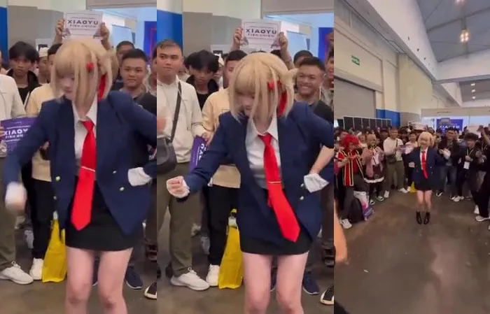 Cosplayer does Trump Dance at Comic Frontier XX, an event held in Indonesia