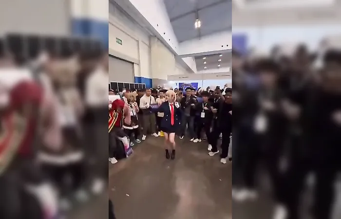 Cosplayer does Trump Dance at Comic Frontier XX, an event held in Indonesia