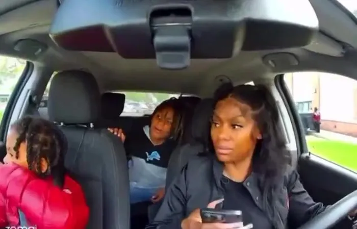 Mom with hair glued to her forehead refuses to correct son's bad behavior